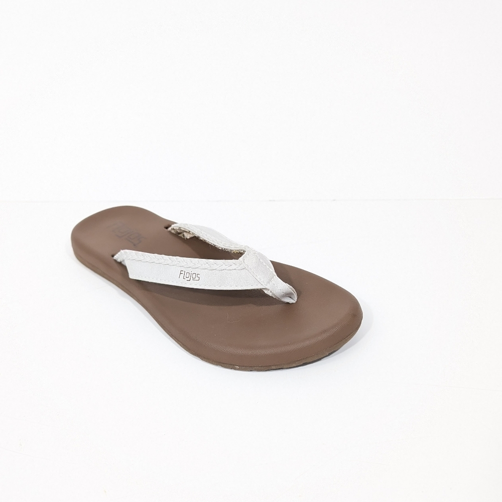 Flojos Flip Flops NEW sz 6 Women Faux Braided Leather cushion insole Sandals